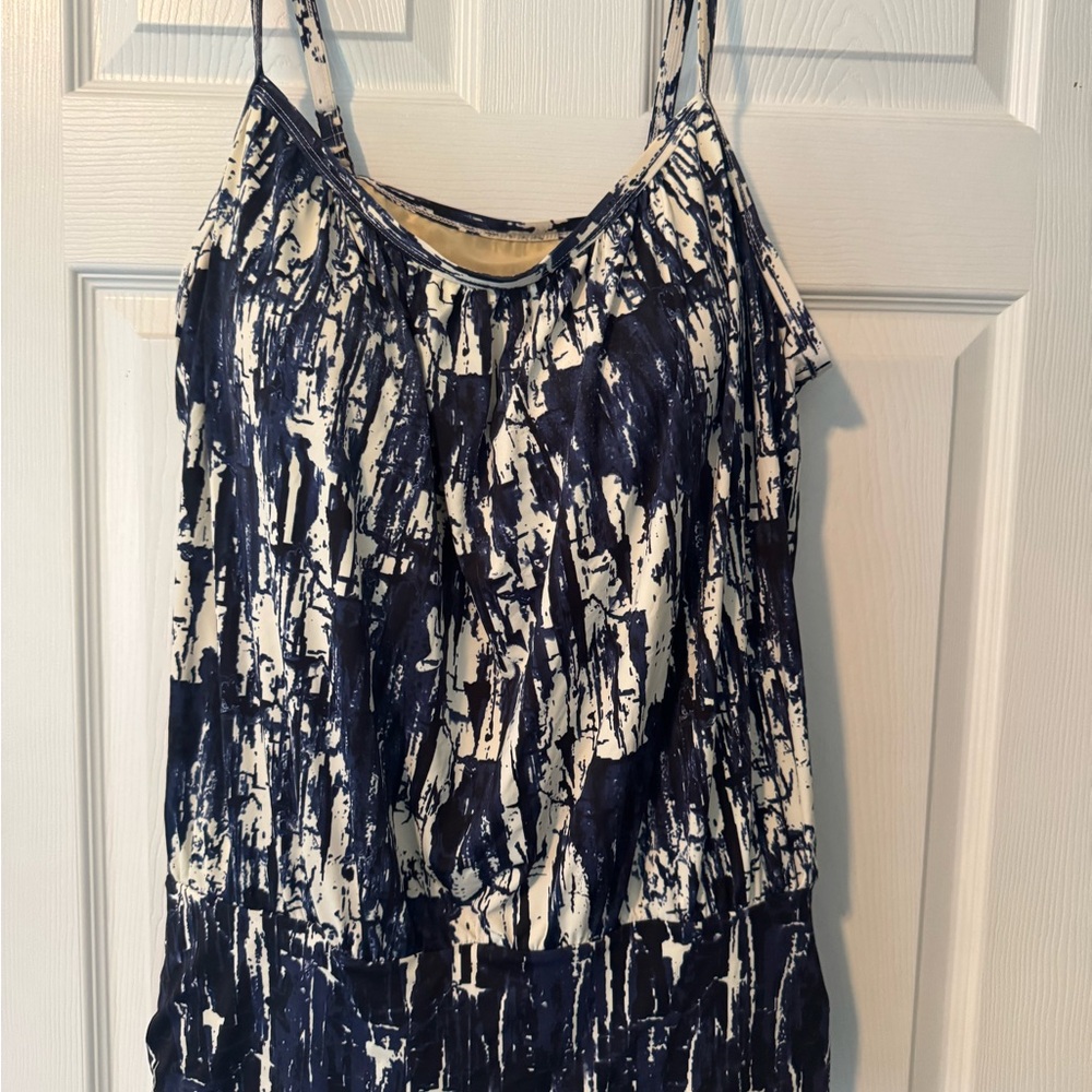 Chic Navy and White Women's Swim Coverup